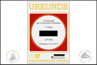 SG Dynamo Demmin Urkunde Sektion Leichtathletik